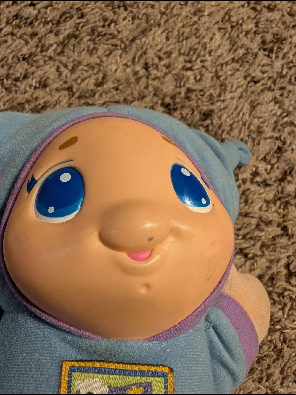 Vintage Playakool Pink and Blue Gloworm Dolls - Set of 2